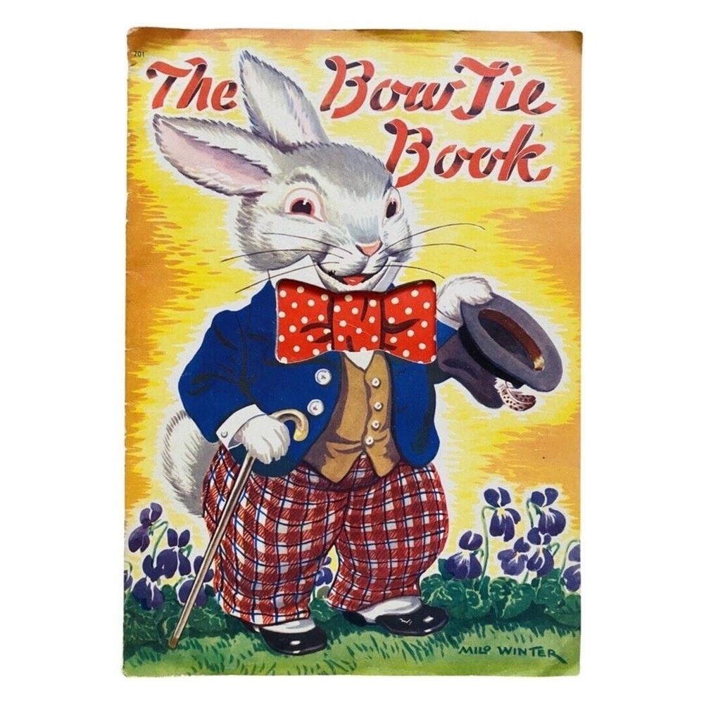 Vtg 40s The Bow Tie Book Milo Winter Die Cut Children's Anthropomorphic Easter